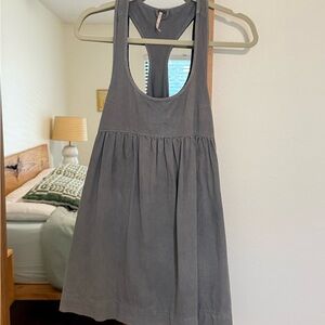 Free People Gray Backless Mini Dress